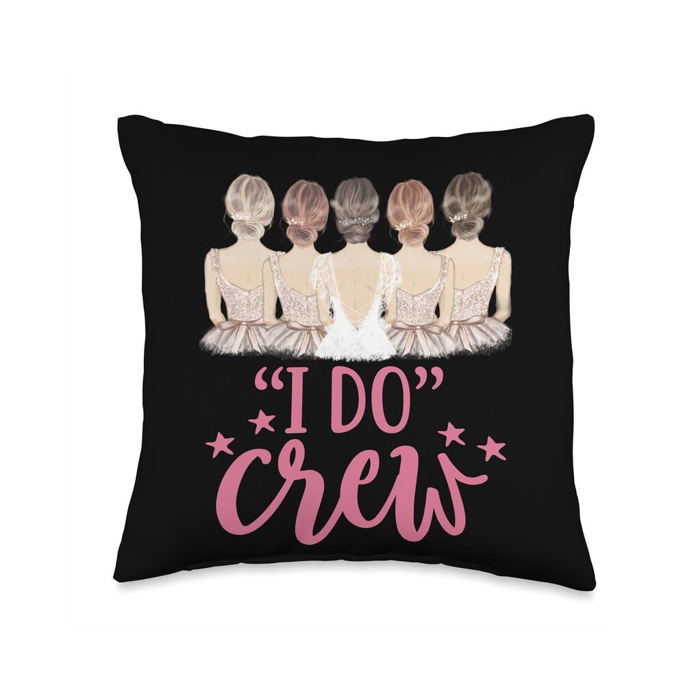 5686 I Do Crew Shirts Black and White Bride Bachelorette Party Throw